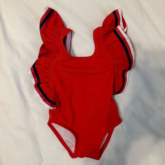 Janie and Jack Swim Janie And Jack Red One Piece Baby Girl Swimsuit